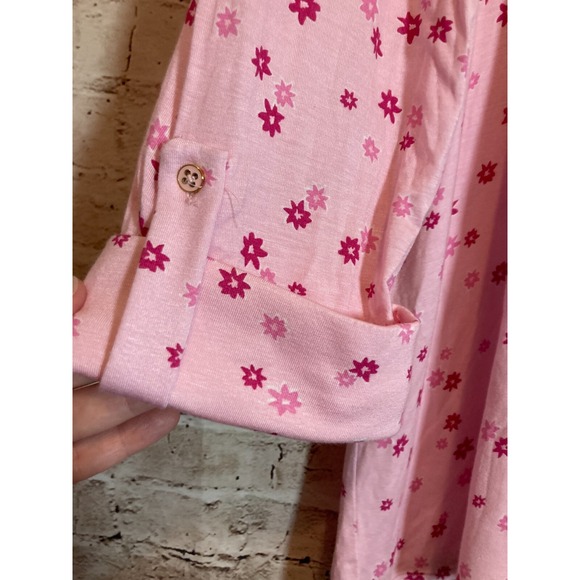 Kim Rogers Popover Top Womens XL Pink Ditsy Floral Soft Stretchy Soft Girl - Picture 12 of 12